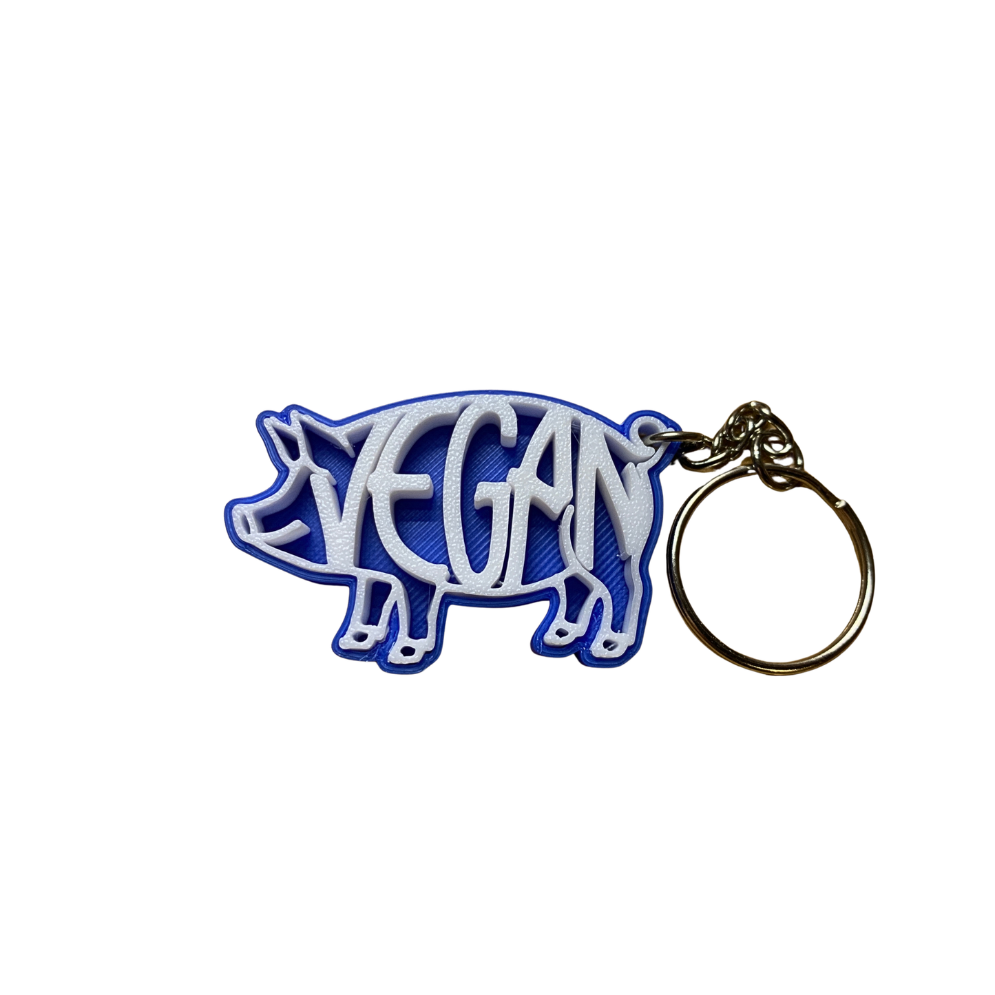Vegan 3D Pig Keychain - Animal Rights Activist Accessory