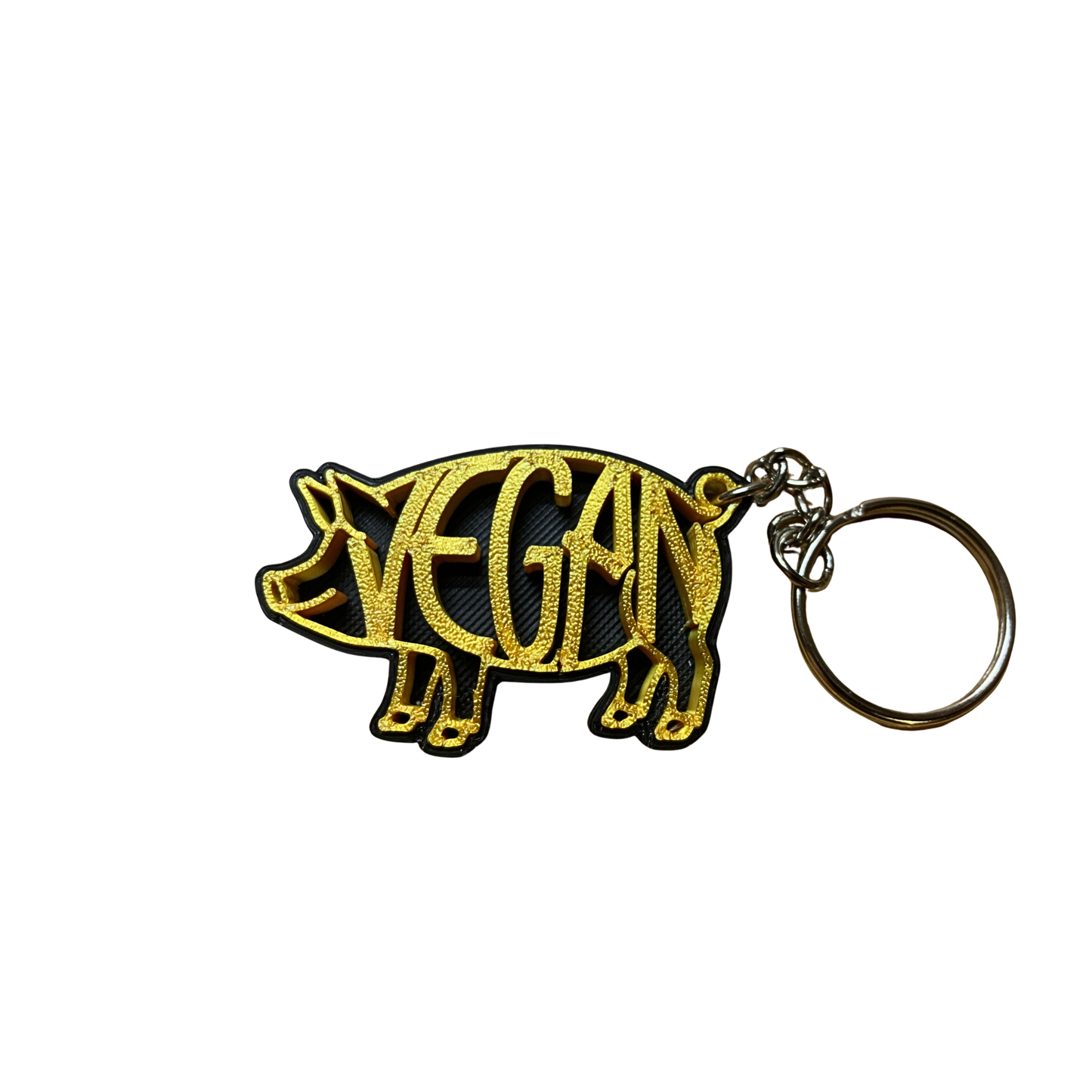 Vegan 3D Pig Keychain - Animal Rights Activist Accessory