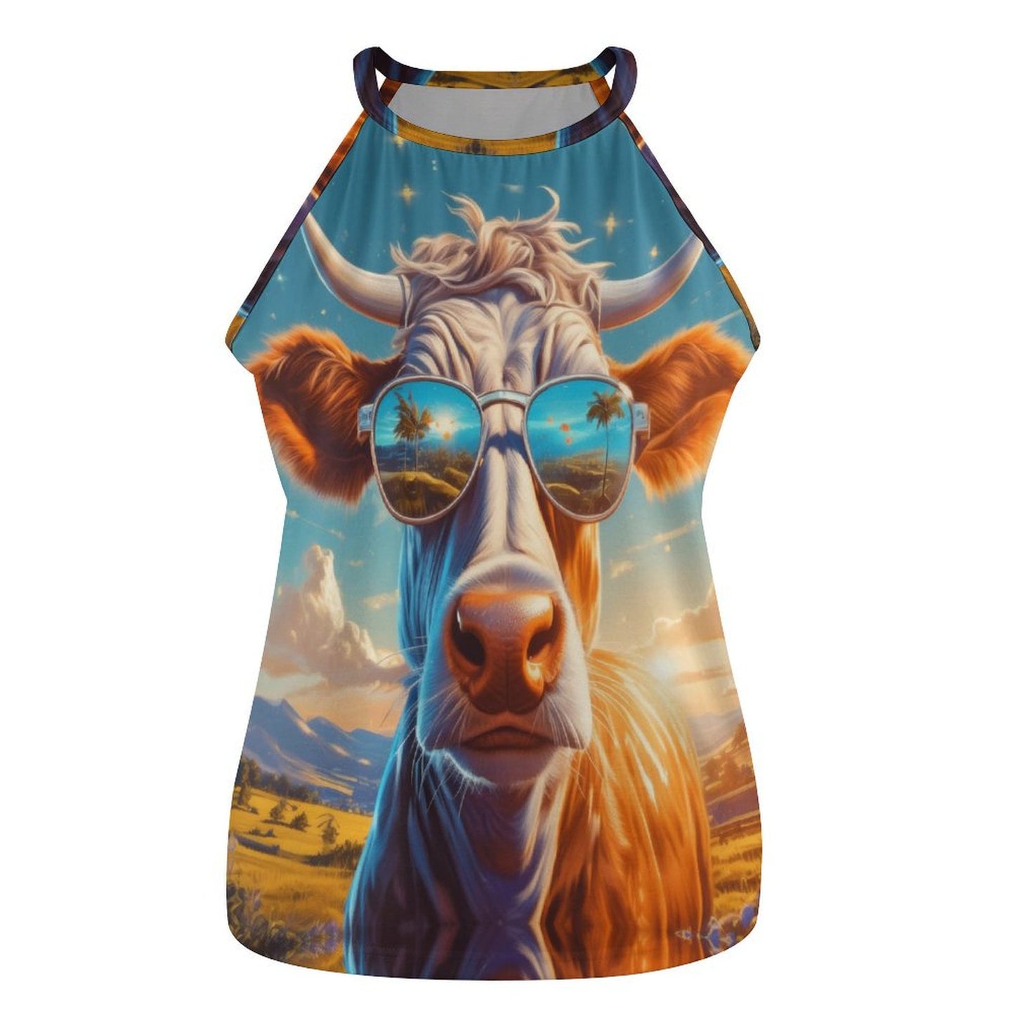 Women's Swaggy Cow Round Neck Vest Tank