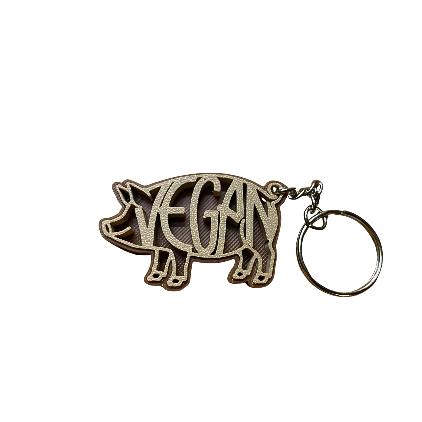 Vegan 3D Pig Keychain - Animal Rights Activist Accessory