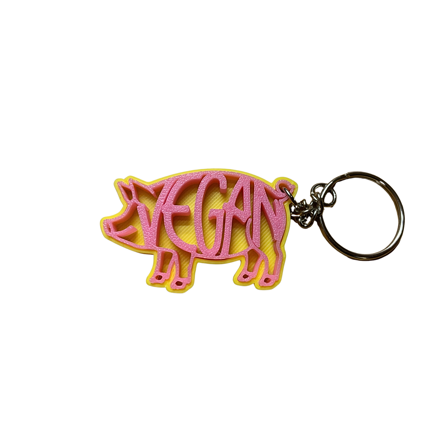 Vegan 3D Pig Keychain - Animal Rights Activist Accessory