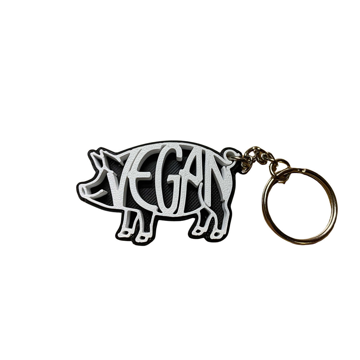 Vegan 3D Pig Keychain - Animal Rights Activist Accessory