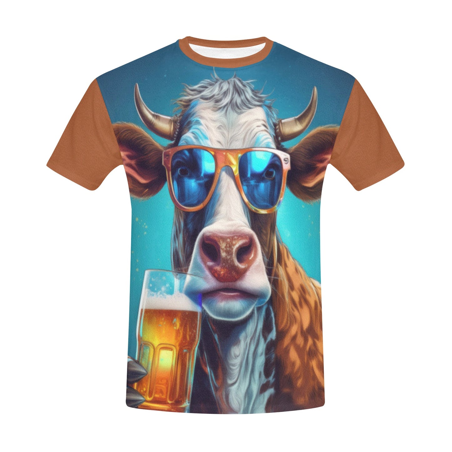 Cow Drinking Beer Men's T-Shirt