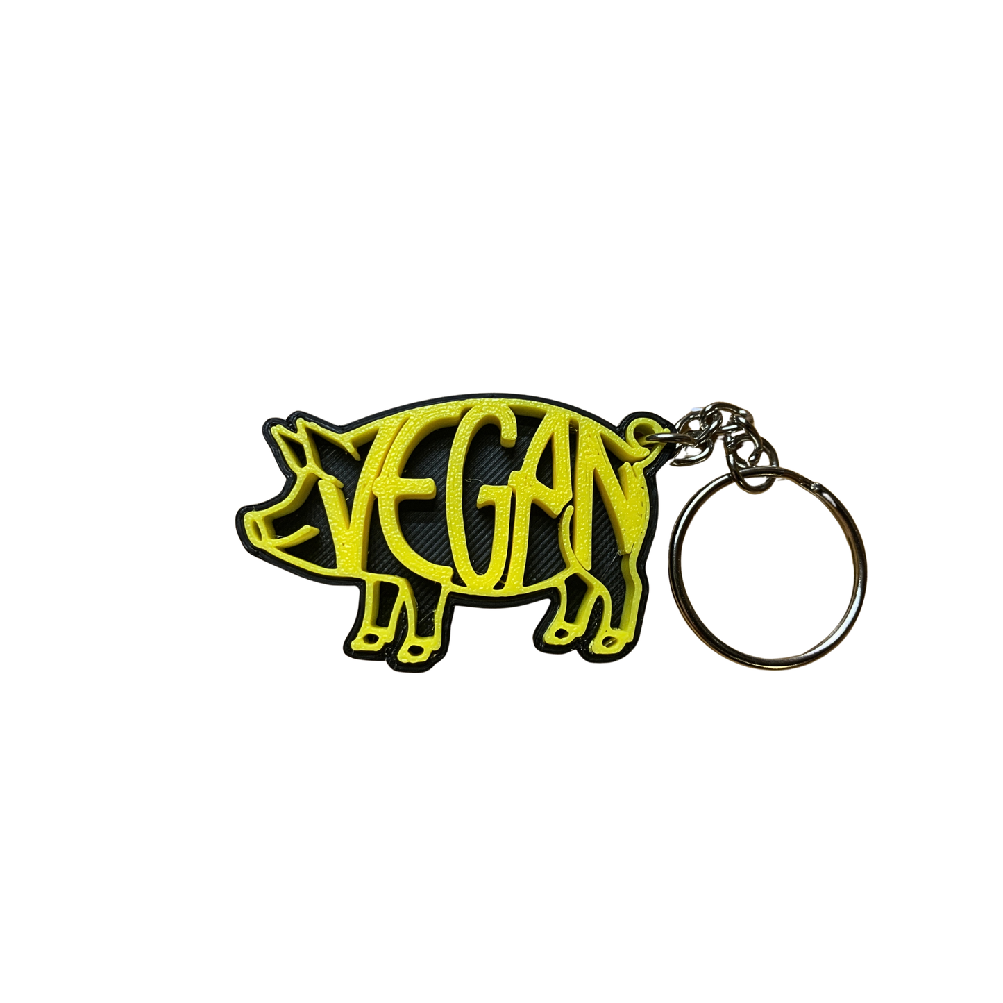 Vegan 3D Pig Keychain - Animal Rights Activist Accessory