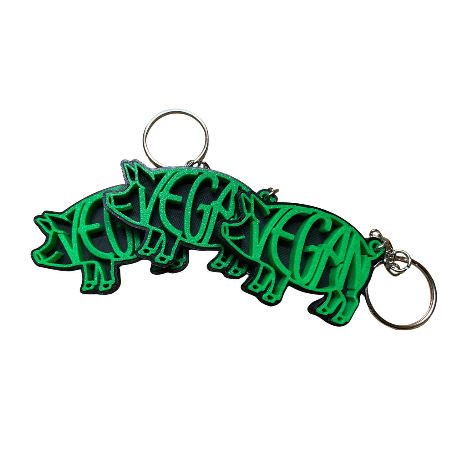 Vegan 3D Pig Keychain - Animal Rights Activist Accessory