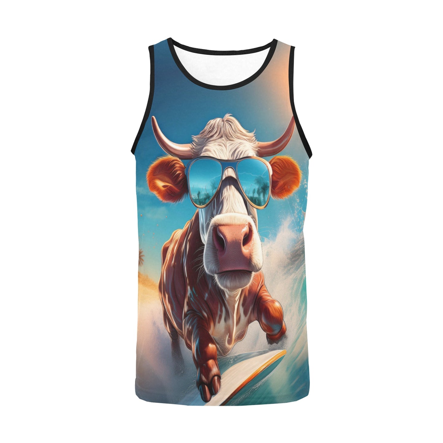 cow surfing men's tank Top