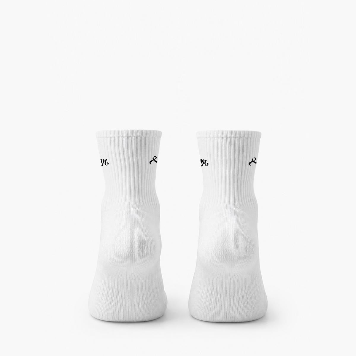 VEGAN Embroidered Cotton Quarter Socks