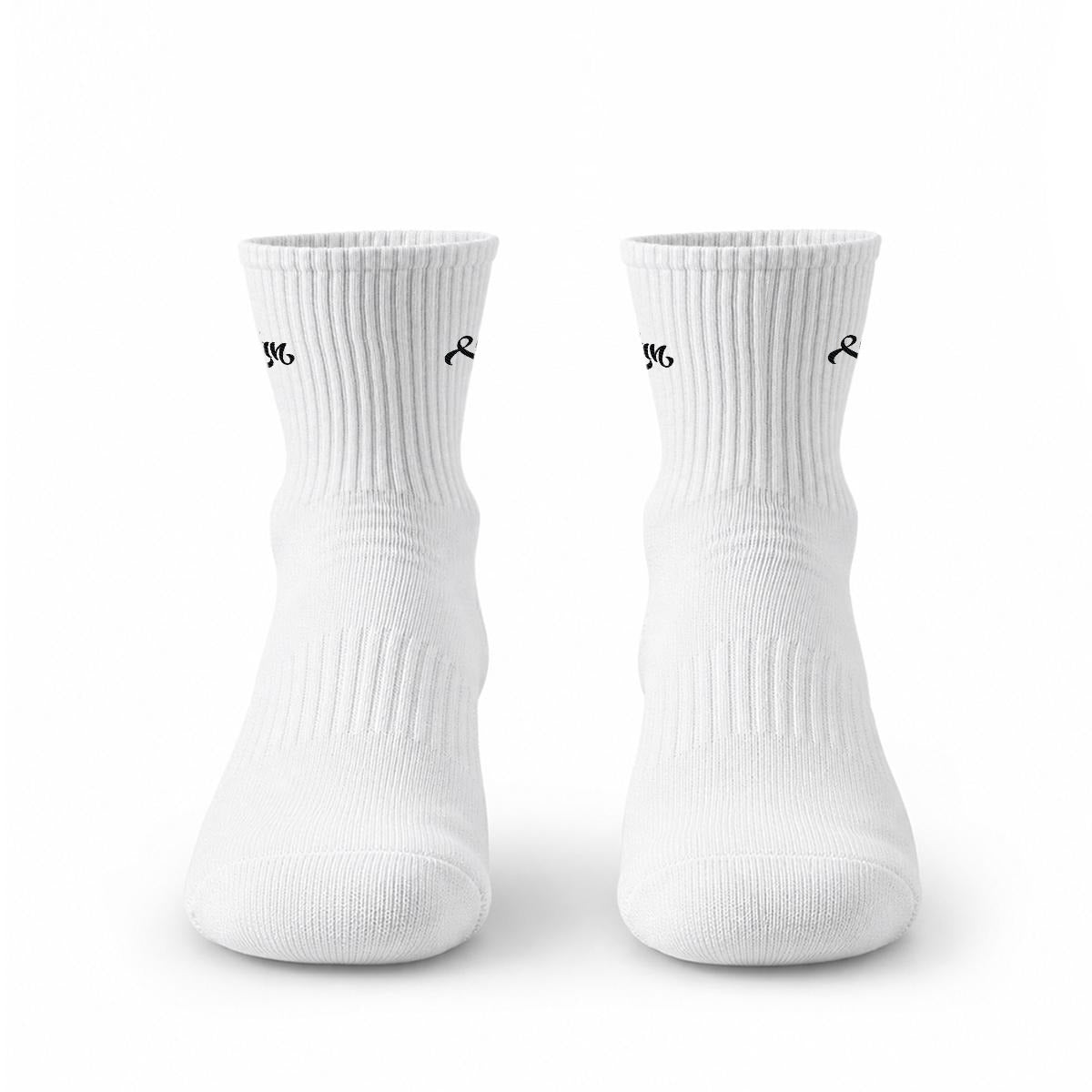 VEGAN Embroidered Cotton Quarter Socks