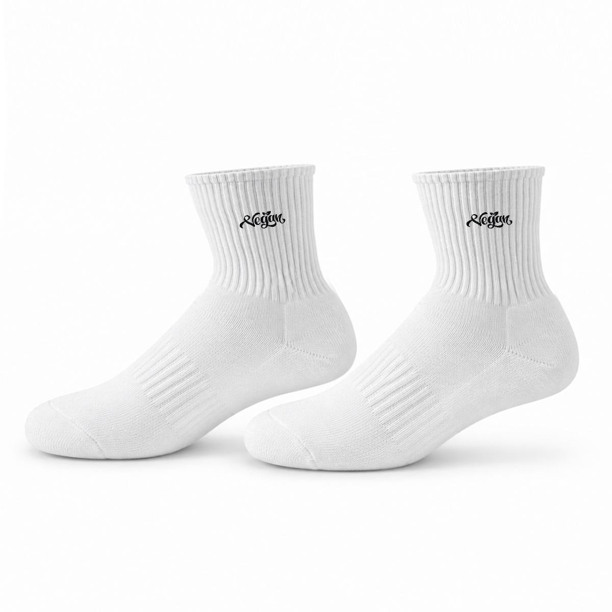 VEGAN Embroidered Cotton Quarter Socks