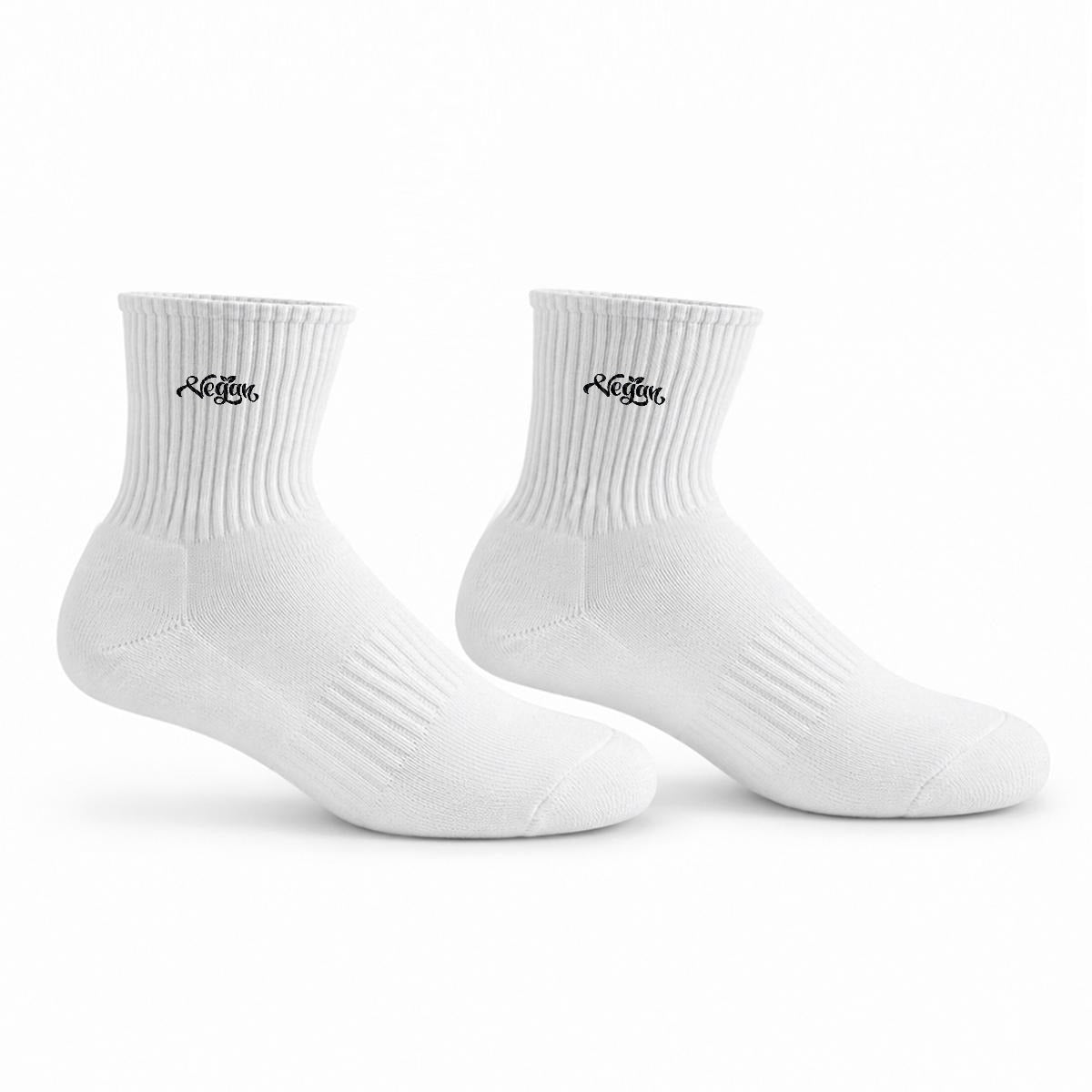 VEGAN Embroidered Cotton Quarter Socks