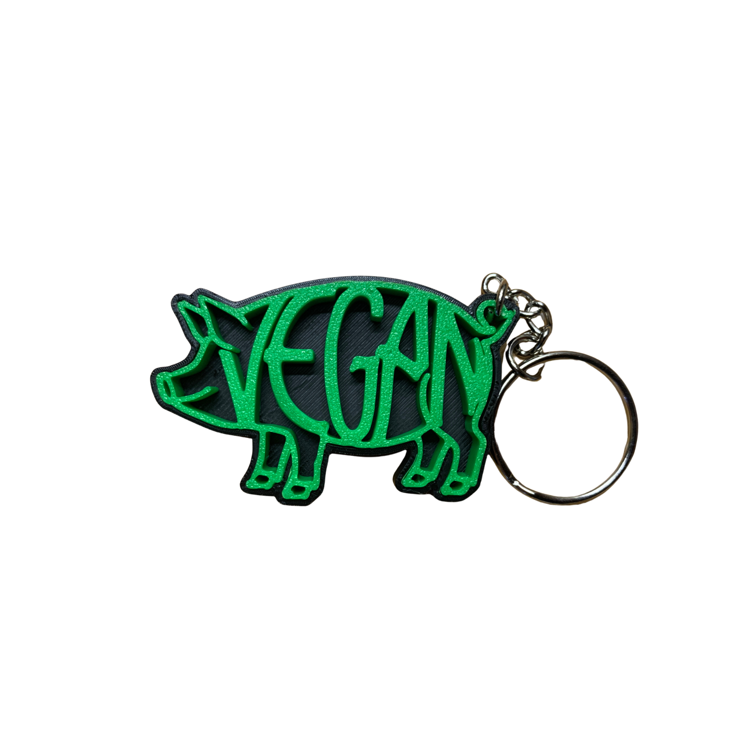 Vegan 3D Pig Keychain - Animal Rights Activist Accessory