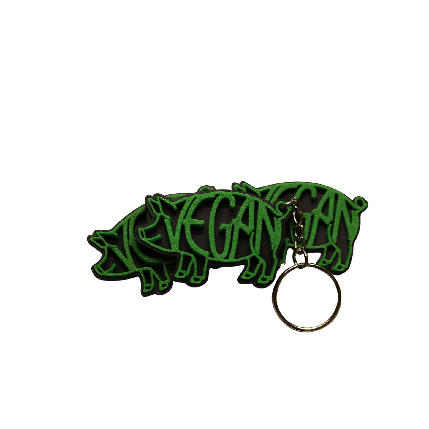 Vegan 3D Pig Keychain - Animal Rights Activist Accessory