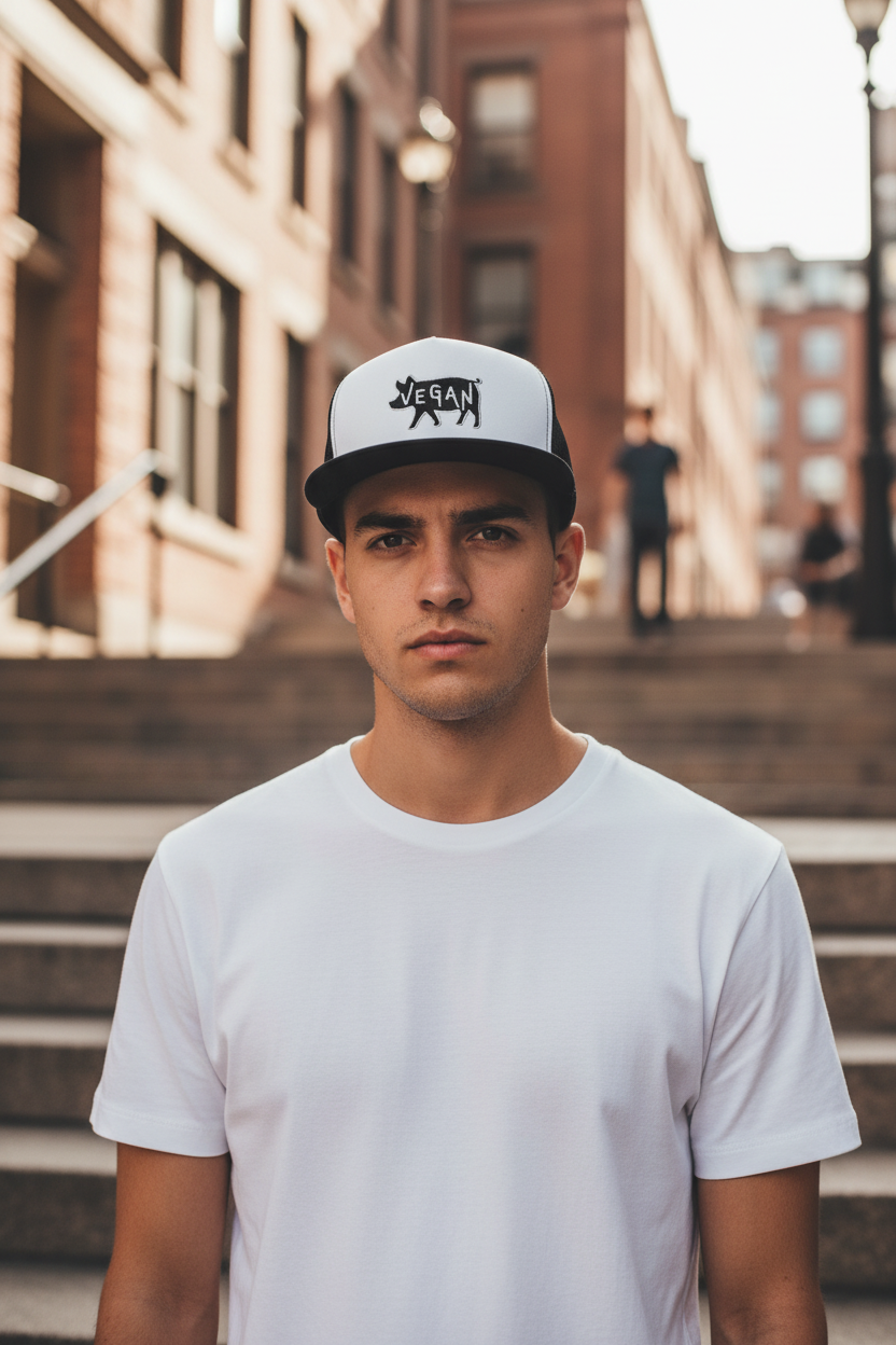 Black White Black Trucker Cap