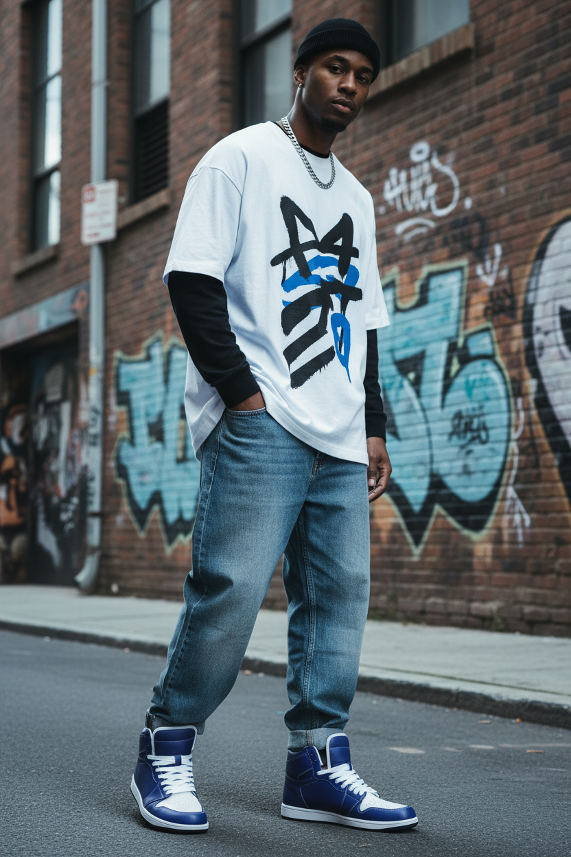 Blue/White VEGAN Retros - Blue Steel-