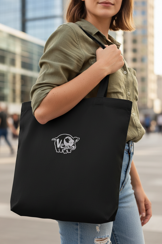 VEGAN Eco Tote Embroidered Bag