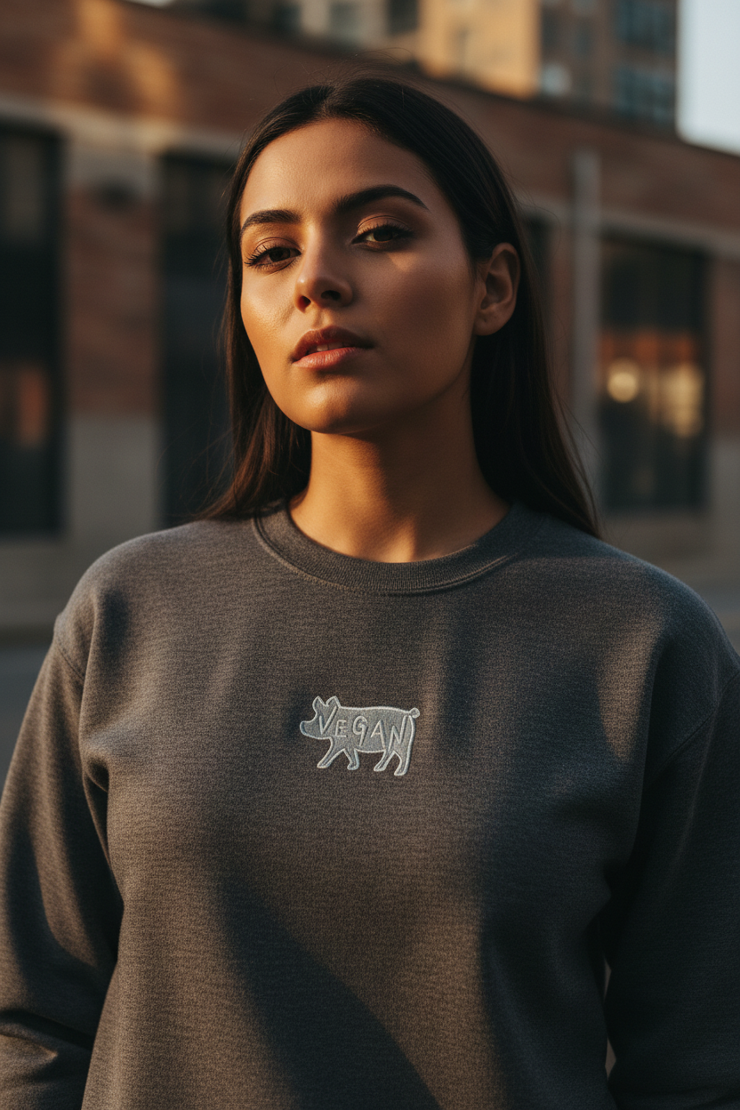 VEGAN Unisex Embroidered Sweatshirt