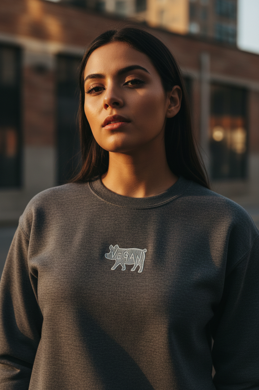 VEGAN Unisex Embroidered Sweatshirt