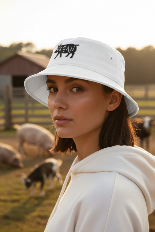VEGAN Embroidered Bucket Hat