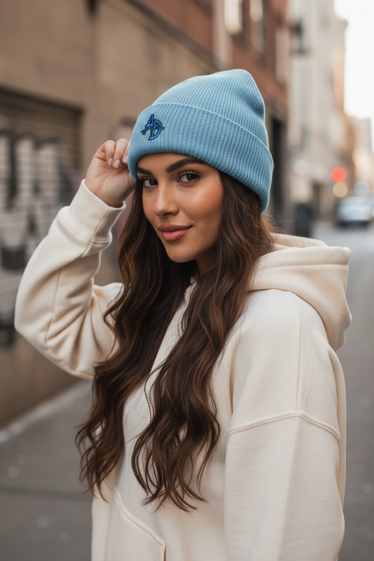 VEGAN " Animal Defender" Embroidered Organic ribbed beanie