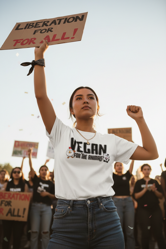 VEGAN For The Animals Unisex organic cotton t-shirt