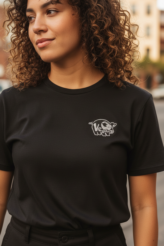 VEGAN Unisex Embroidered Short-Sleeve T-Shirt