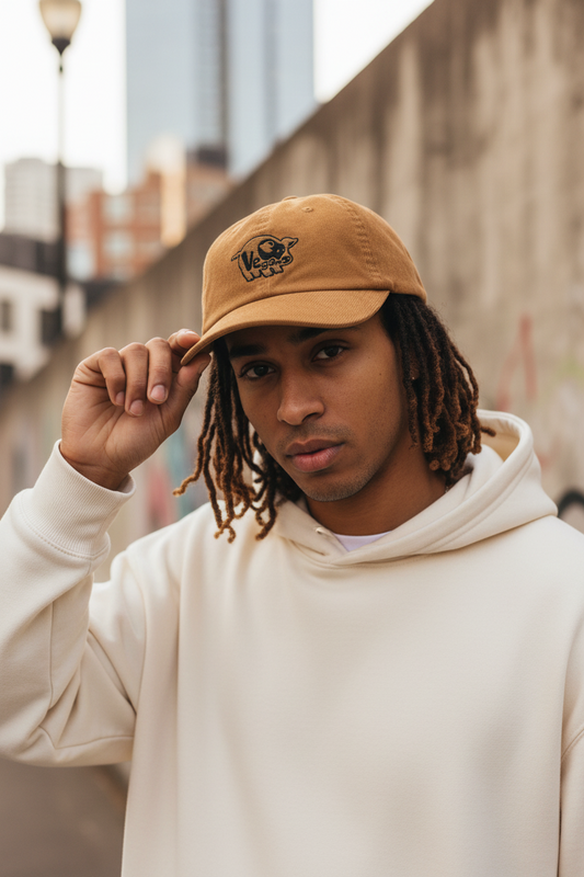 VEGAN Embroidered Corduroy hat