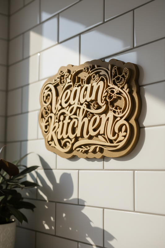 Vegan Kitchen Wall Sign Home Decor