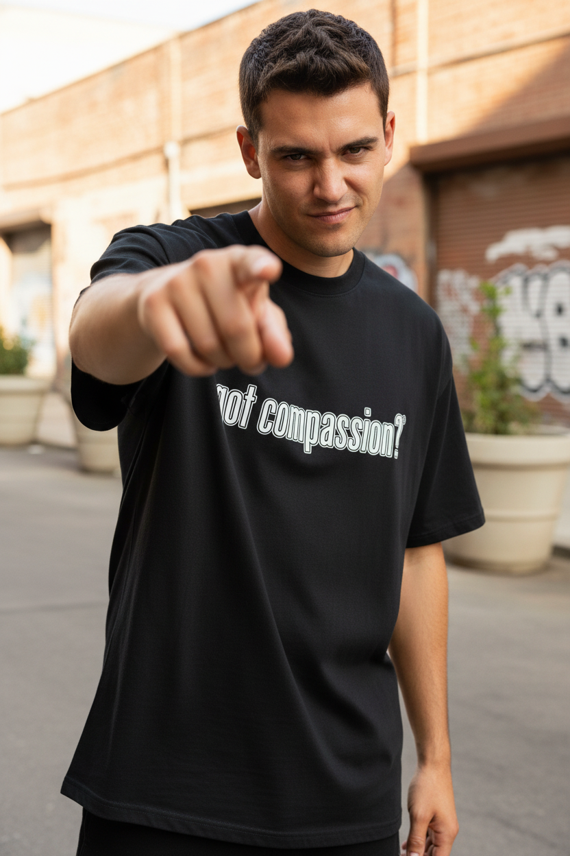 Male pointing at camera - Black