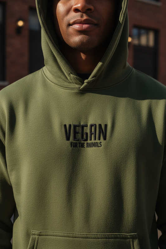 VEGAN For The Animals Unisex Embroidered Hoodie