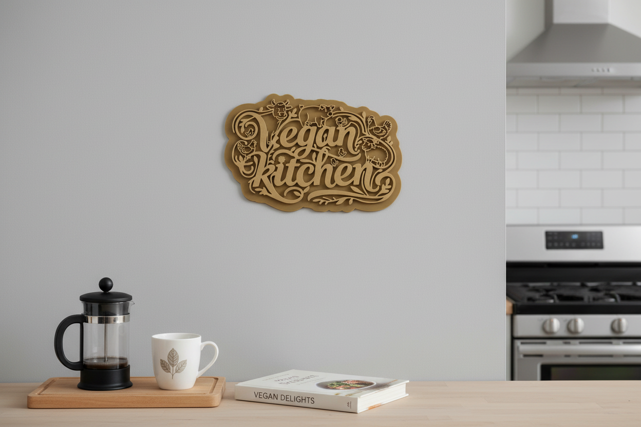Vegan Kitchen Wall Sign Home Decor