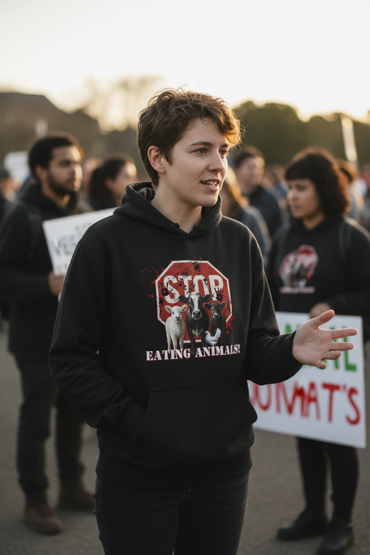 Vegan "STOP Eating Animals " Unisex Premium Hoodie
