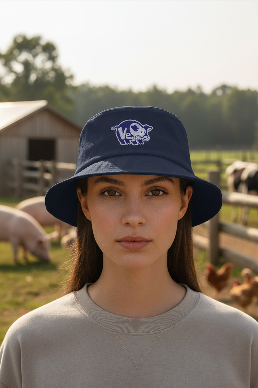 VEGAN Old School Embroidered Bucket Hat