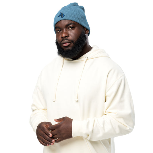 VEGAN " Animal Defender" Embroidered Organic ribbed beanie