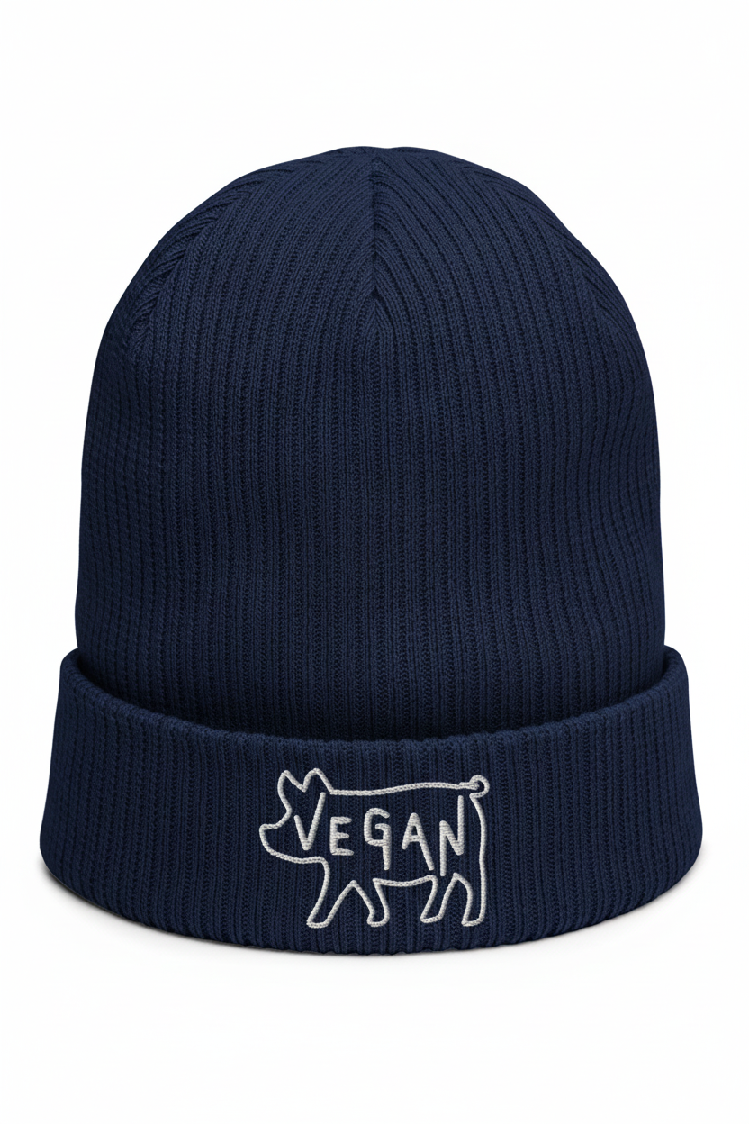 Oxford Navy Beanie White BG