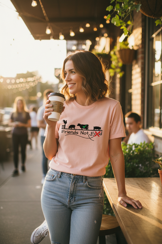 Vegan " Friends Not Food " Unisex organic cotton t-shirt