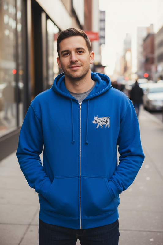 VEGAN Embroidered Unisex heavy blend zip hoodie