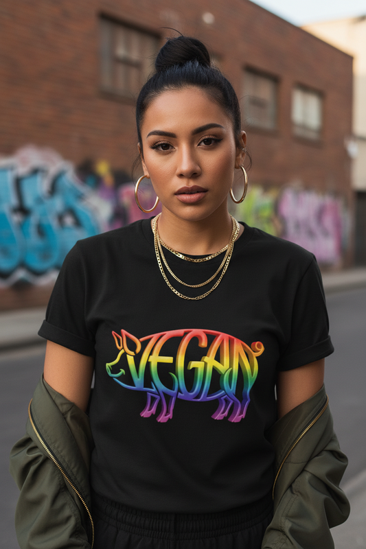 VEGAN Unisex organic cotton ribbed neck t-shirt