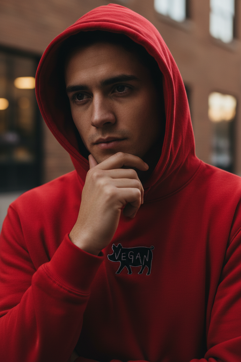 VEGAN Unisex Embroidered Hoodie