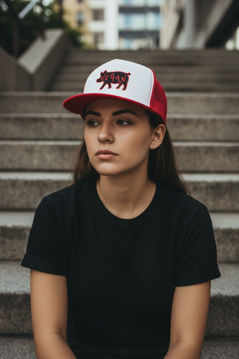Red White Trucker Cap