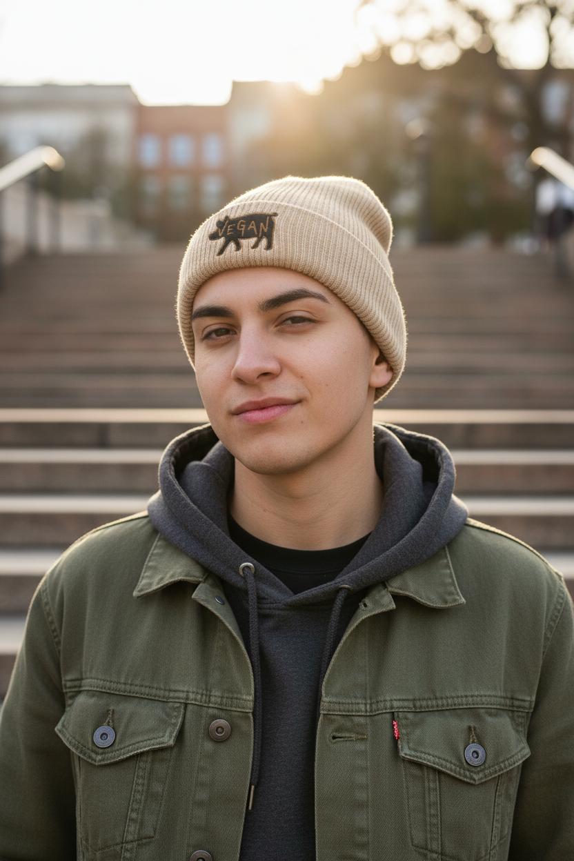 Sand Beanie Mockup