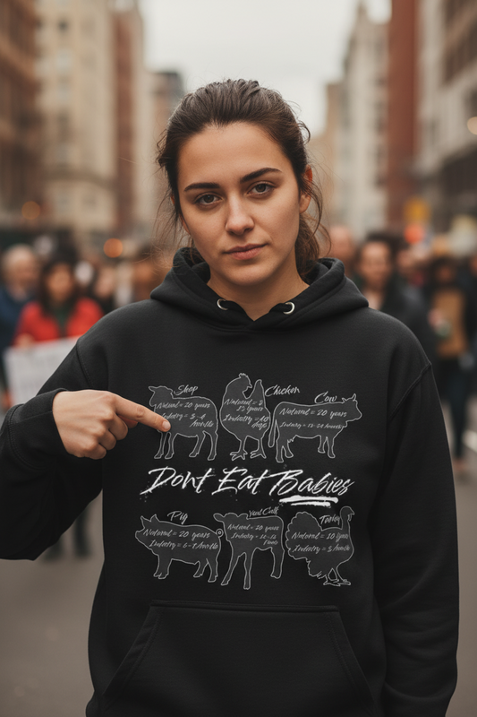 Vegan " Don't Eat Babies " Premium Unisex Hoodie
