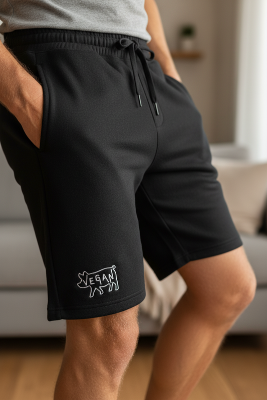 VEGAN Fleece Embroidered Shorts