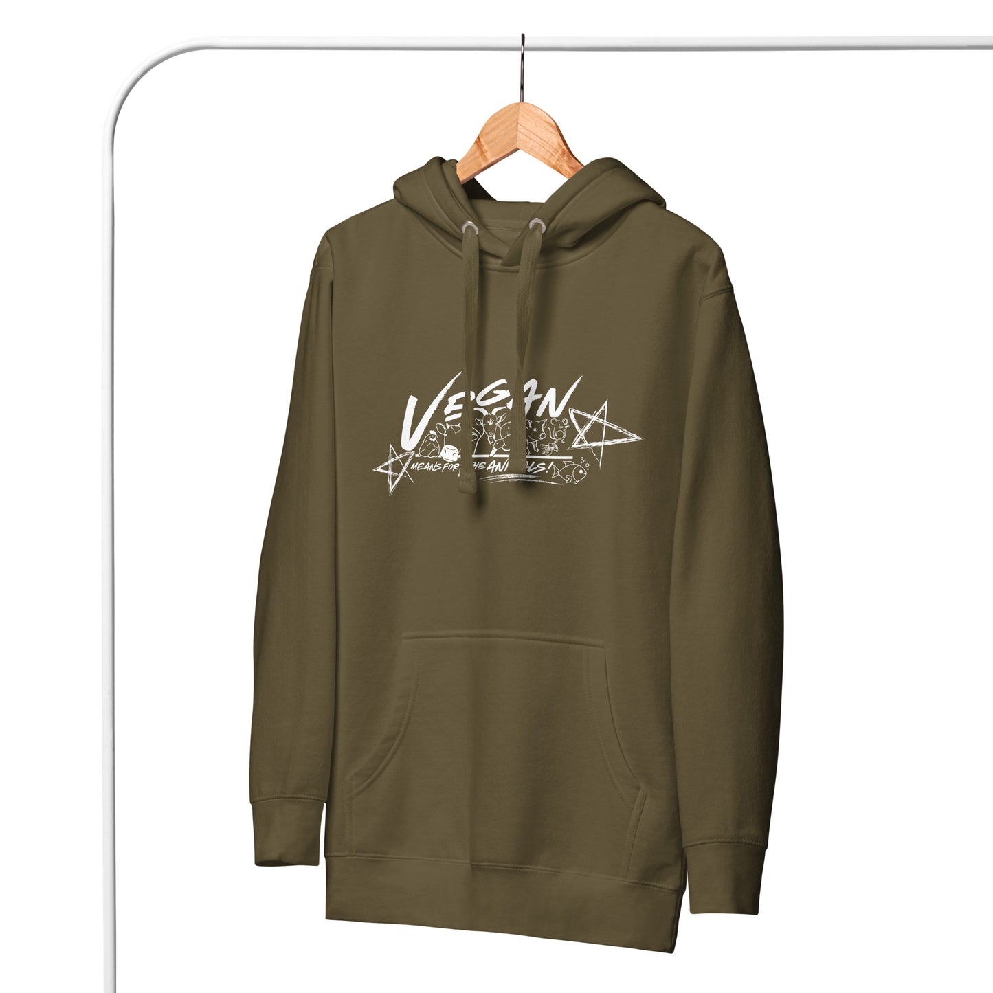 VEGAN " Means For The Animals! " Unisex Premium Hoodie