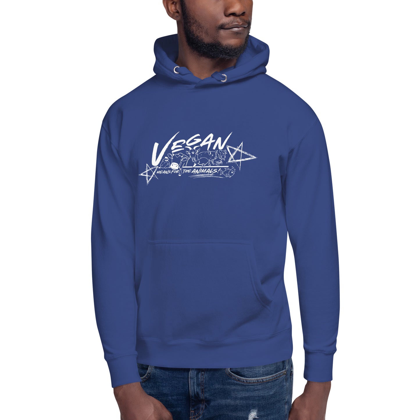 VEGAN " Means For The Animals! " Unisex Premium Hoodie