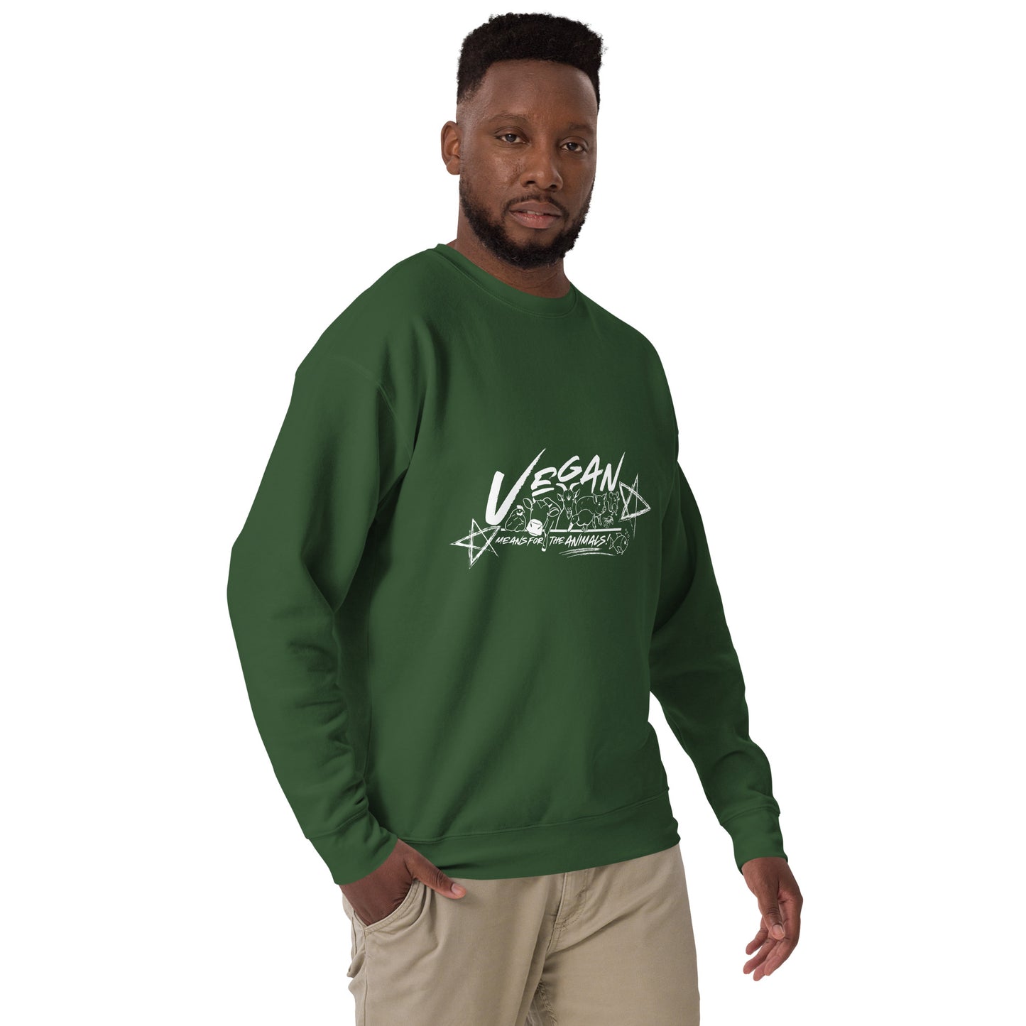 VEGAN " Means For The ANIMALS! " Unisex Premium Sweatshirt