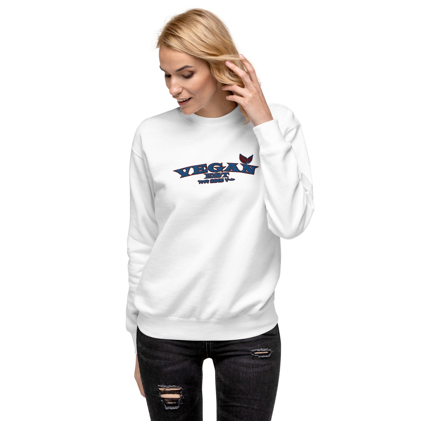 VEGAN "EST****" CUSTOMIZABLE Unisex Premium Embroidered Sweatshirt