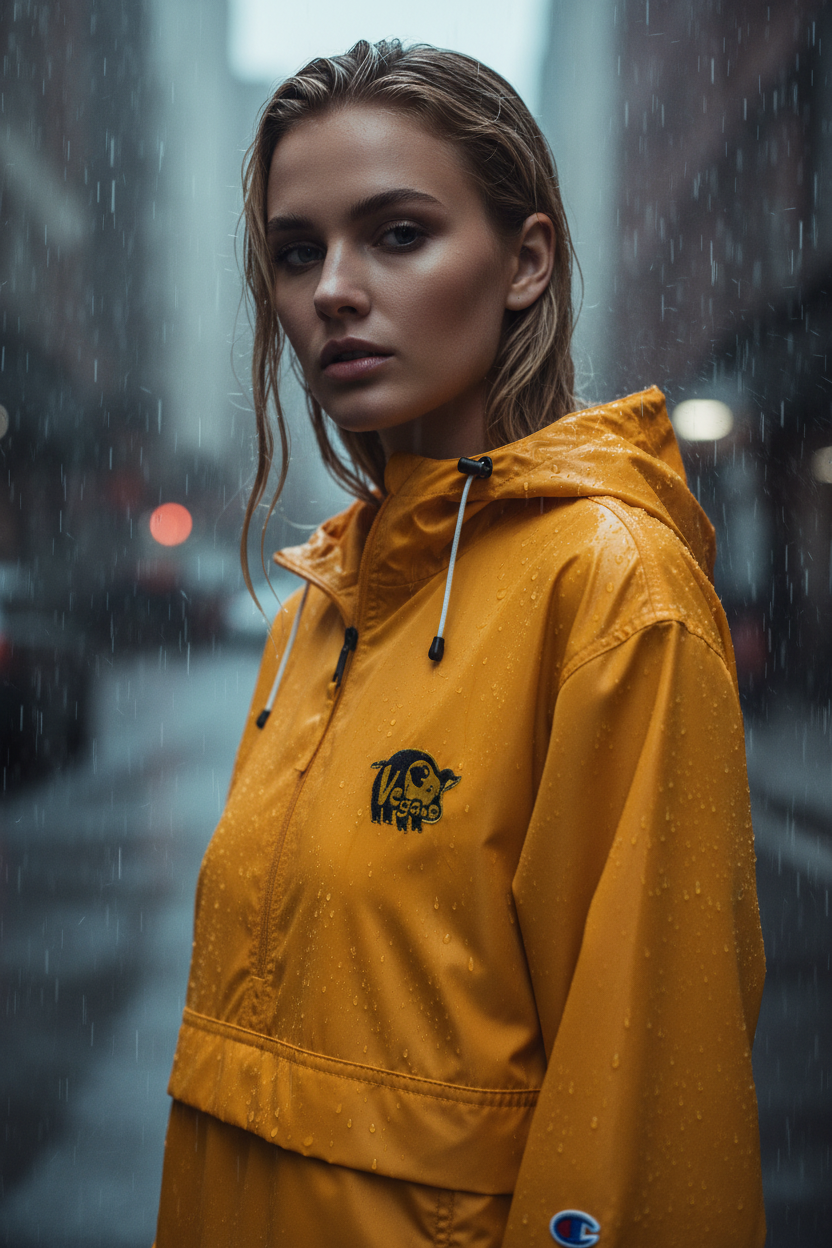 VEGAN Embroidered Champion Packable Jacket