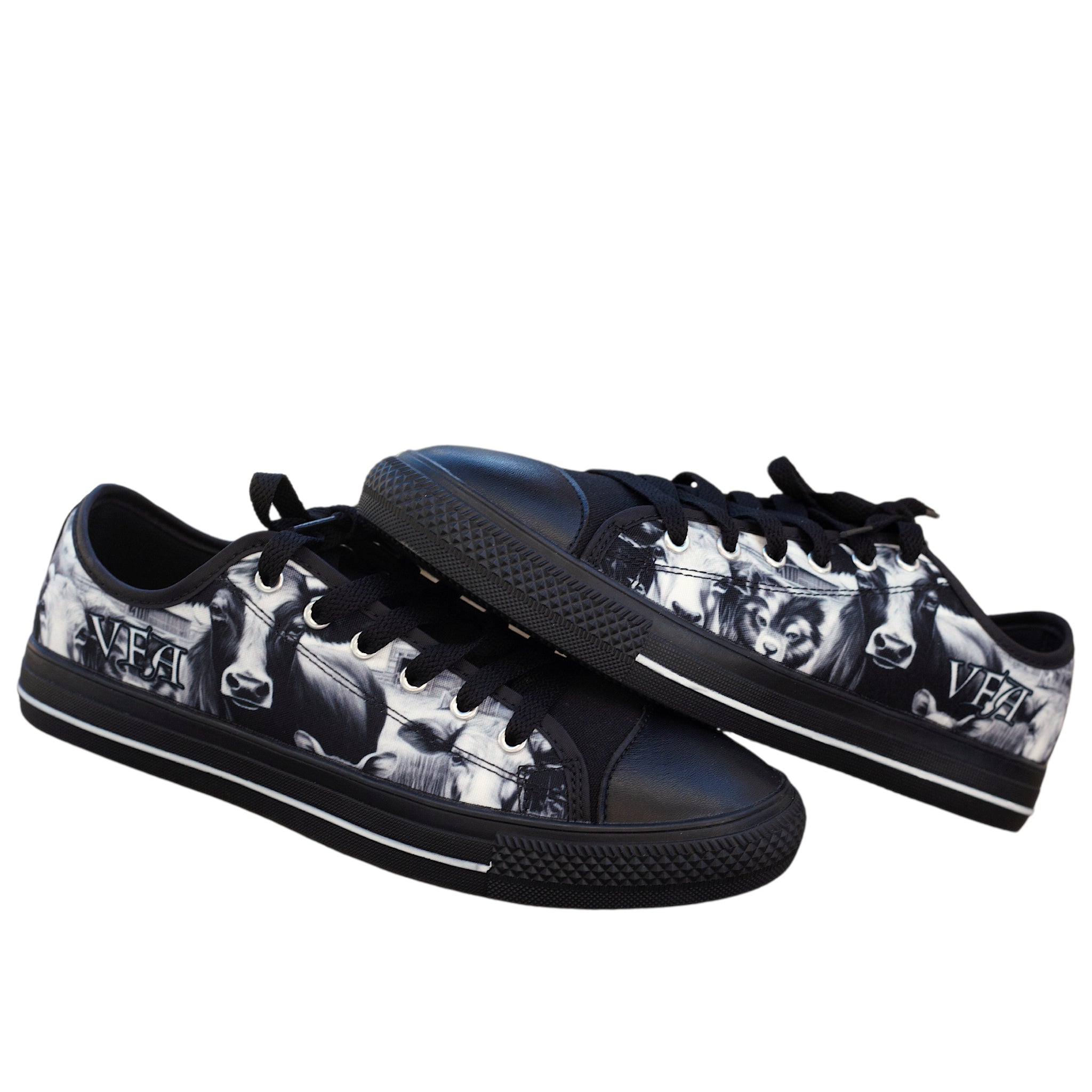 Redo Pet Black Vegan Mid Top Vulcanized Sneakers