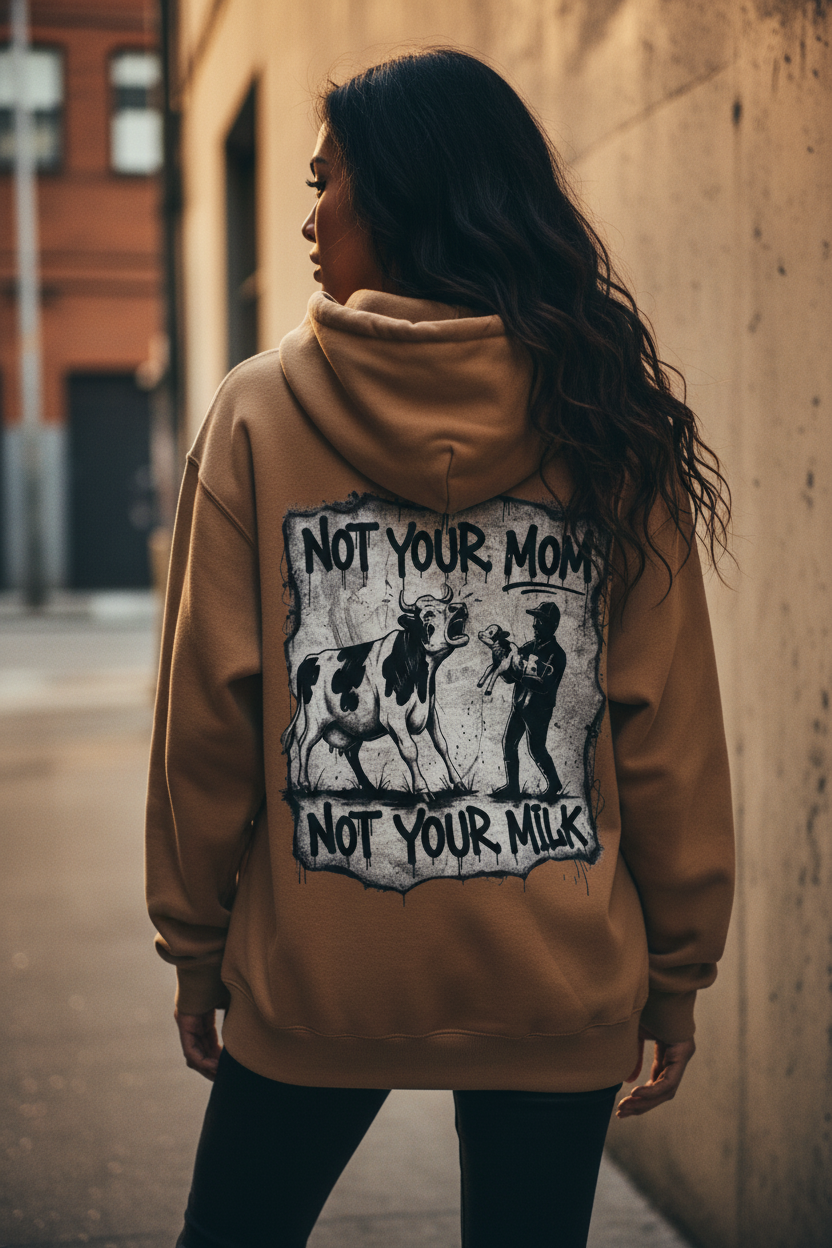 Vintage Brown Hoodie - High Fashion Editorial Back Shot