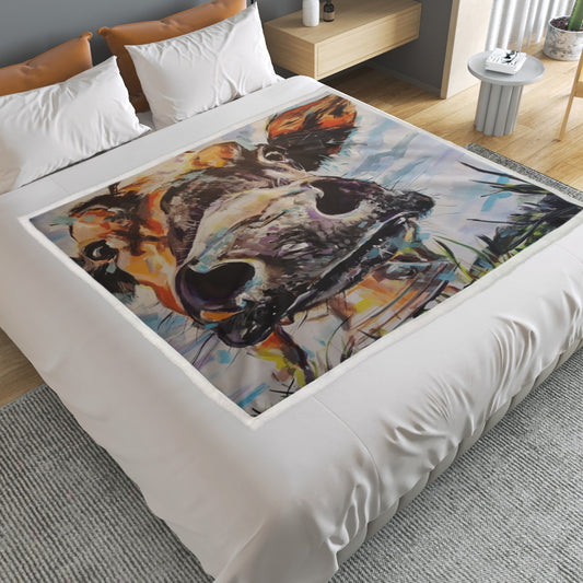 Vegan  Pastel Cow Colored Micro Fleece Blanket